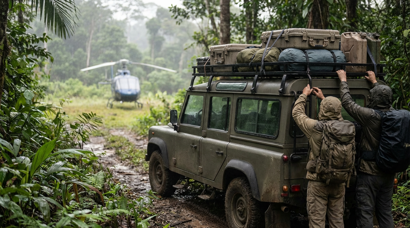 Production logistics in a remote jungle environment