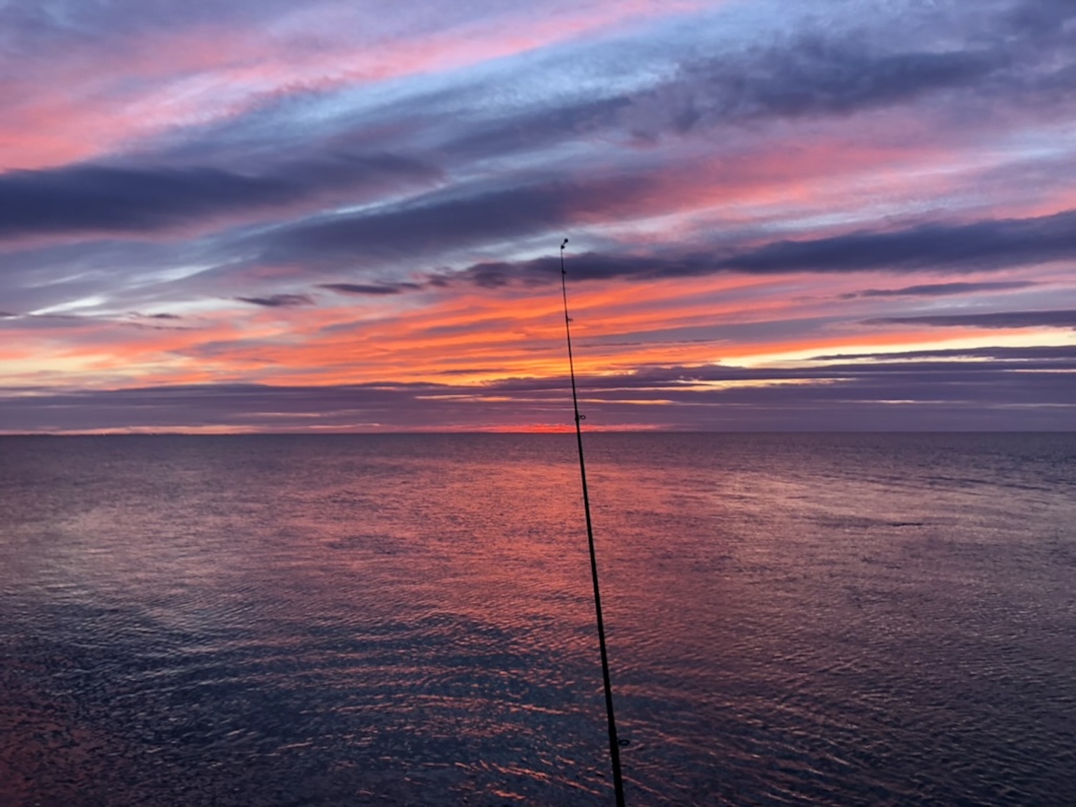 Canne au coucher du soleil, littoral, approche pêche ELSE CODED